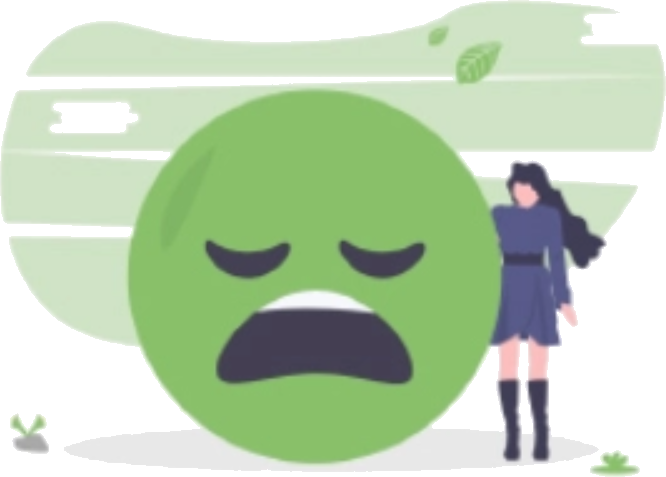 Liudnas veidelis ir mergina